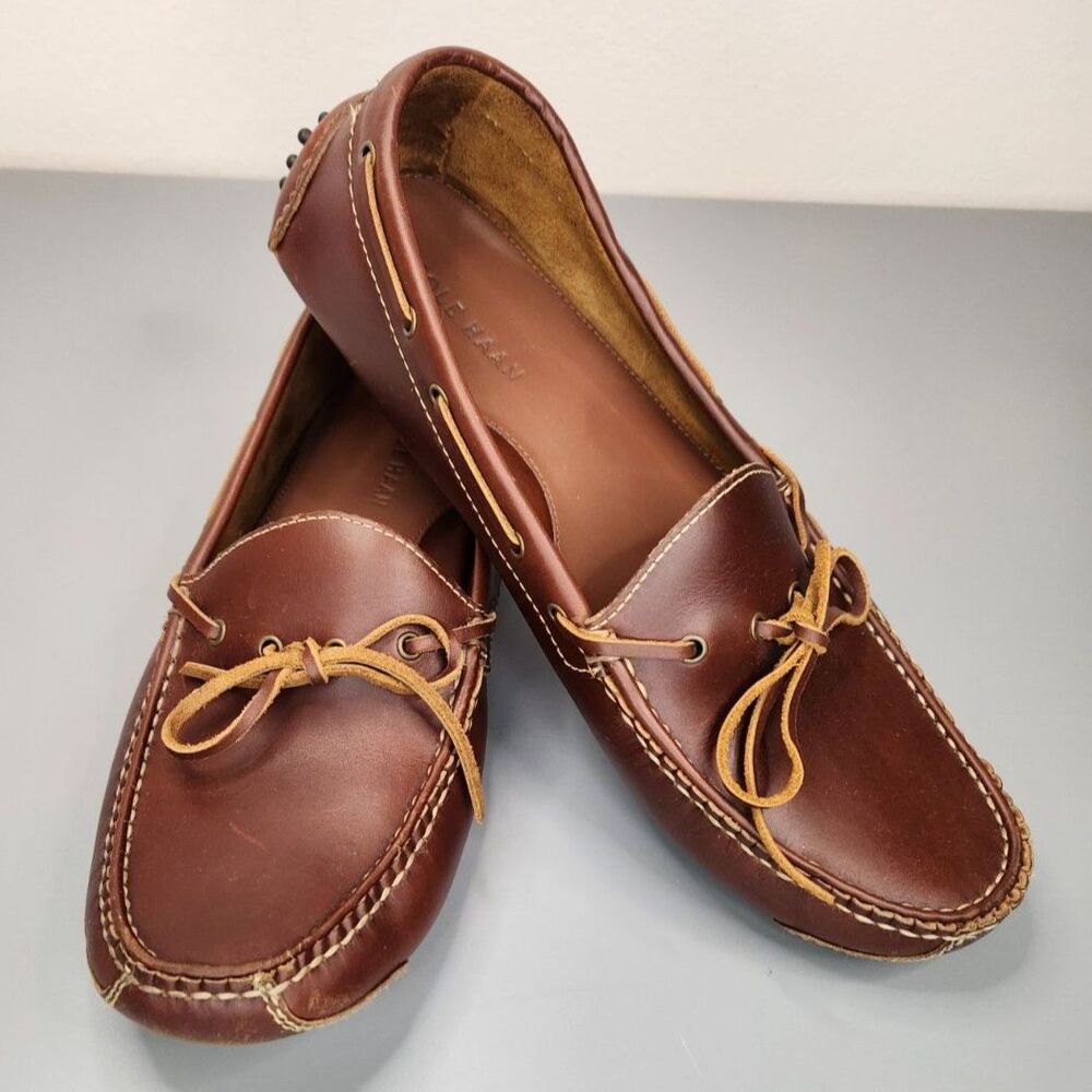 Cole Haan Gunnison Brown Leather Driving Moccasin Loafers Men's Size 10.5D